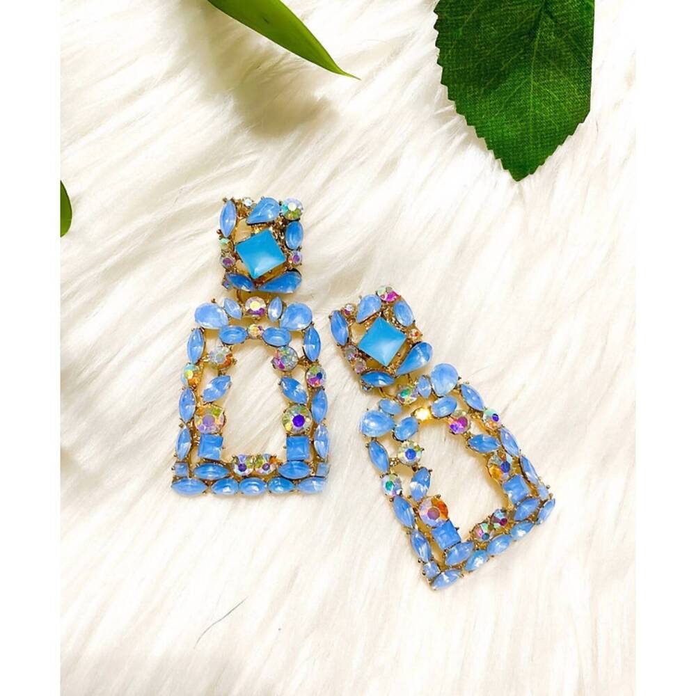 NEW WITH LOVE, MOLLY women's the jade earrings in azure